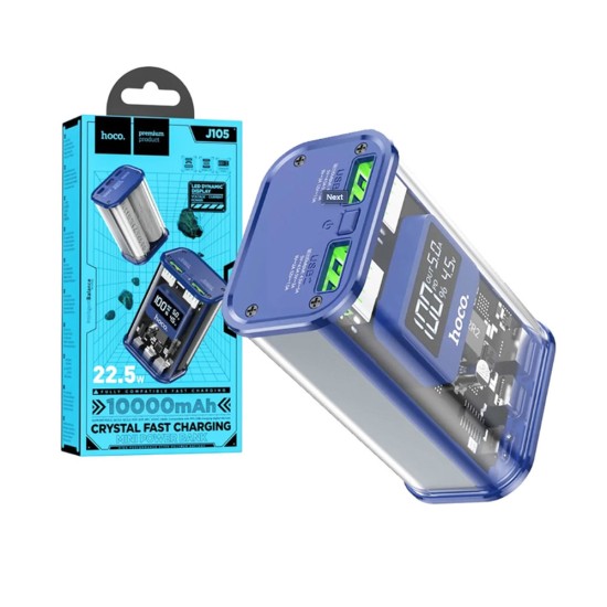 Power Bank Hoco J105 Discovery edition (2 USB+ Tipo-C) 22,5W 10000mAh Azul Power Bank Hoco J105 Discovery edition (2 USB+ Tipo-C) 22,5W 10000mAh Azul